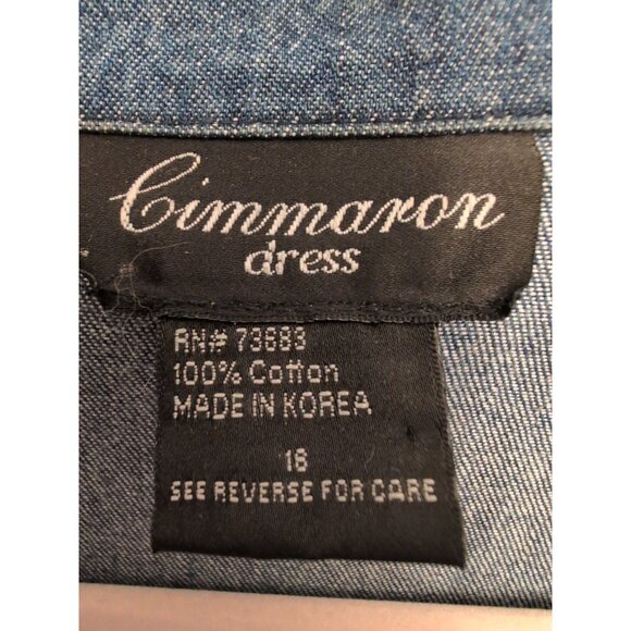 VTG Sz 16 Blue Denim Maxi Dress Y2K 90s Button Front Jumper Teacher Cottagecore - Picture 4 of 7